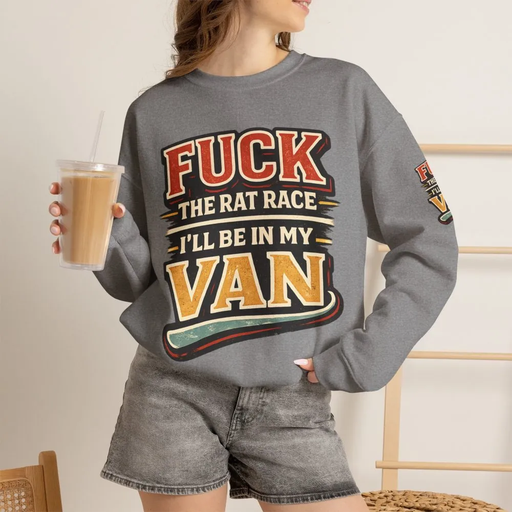 Unisex Heavy Blend™ Crewneck Sweatshirt — "Fuck The Rat Race" Design F**K-Line