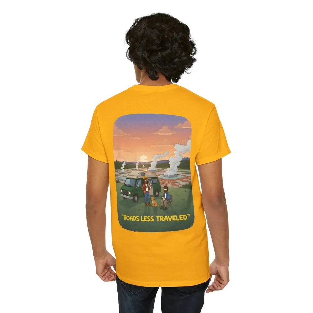 Unisex Heavy Cotton Tee — "Roads Less Traveled" Design Sitcom-Line