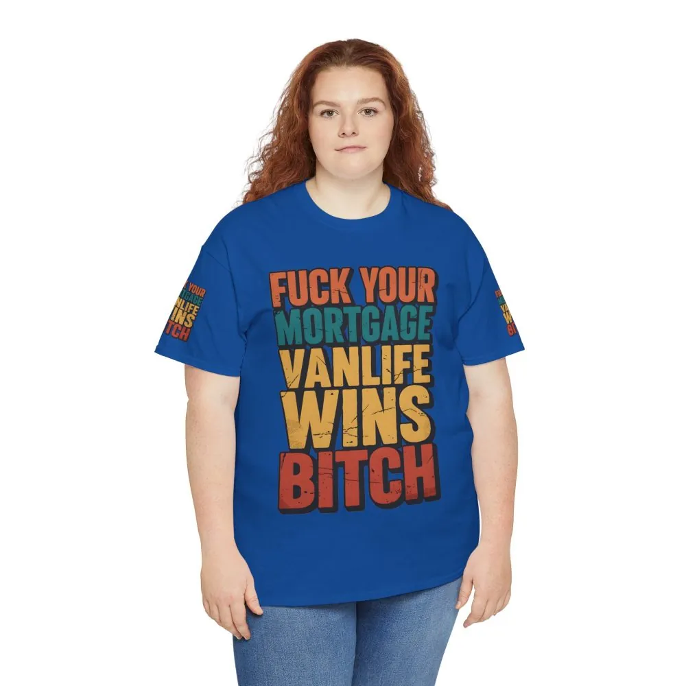 Unisex Heavy Cotton Tee — "Fuck Your Mortgage" Design F**K-Line