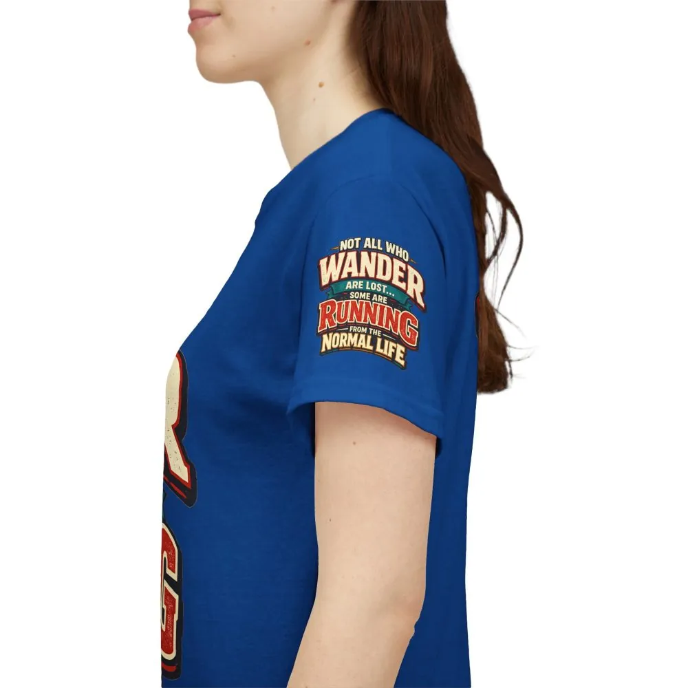 Unisex Heavy Cotton Tee — "Not All Who Wander Are Lost" Design F**K-Line