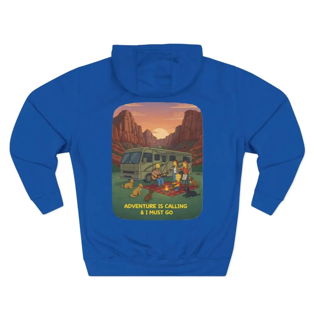 3680252201554357095_2048.jpeg Three-Panel Fleece Hoodie - "Adventure Is Calling-I Must Go" Design Sitcom-Line