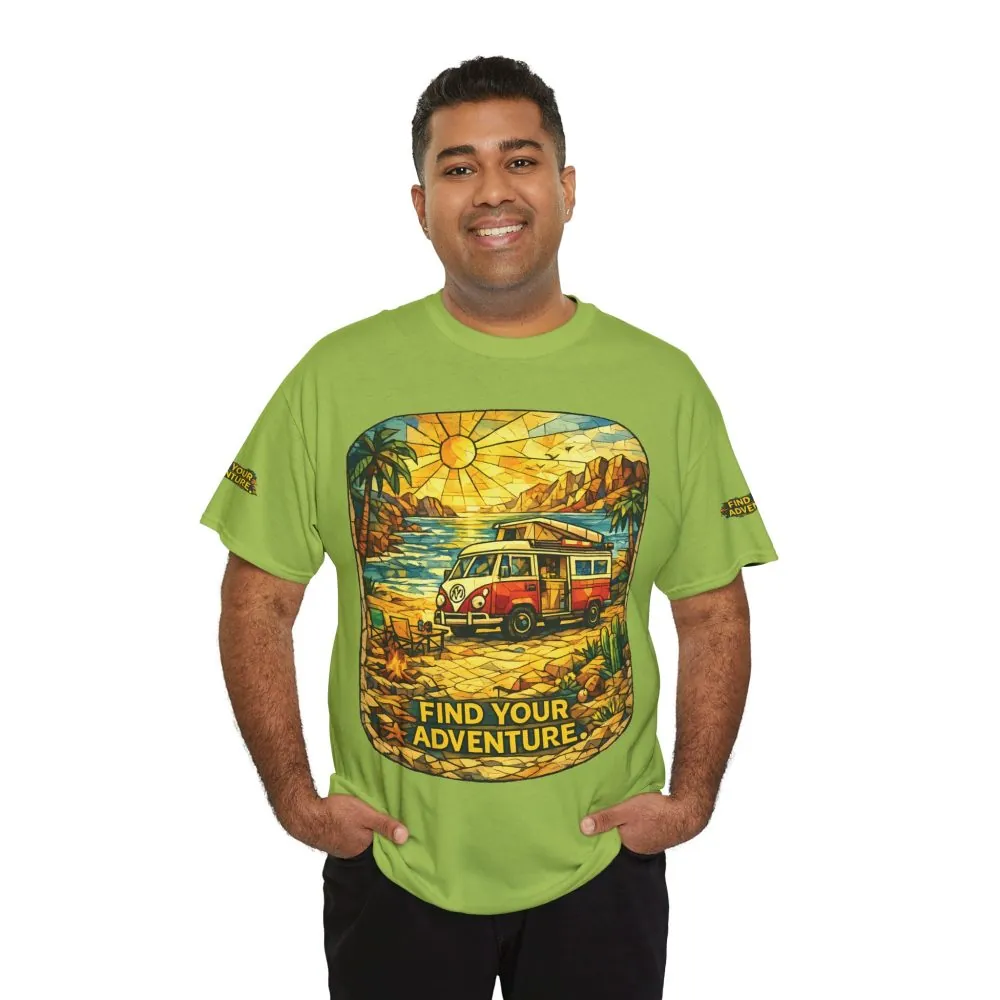 36929341558607754_2048.jpeg Unisex Heavy Cotton Tee — "Find Your Adventure" Design Cubic-Line
