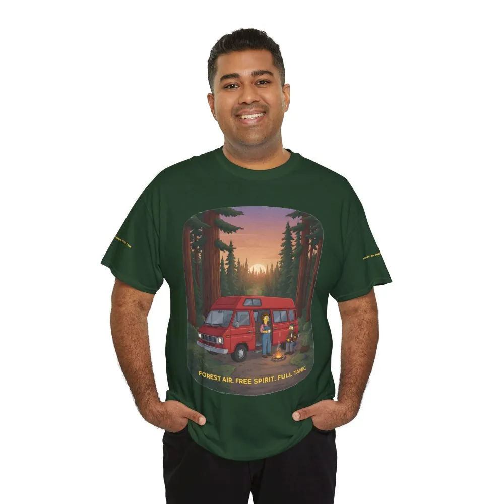 3693628727627252728_2048.jpeg Unisex Heavy Cotton Tee — "Forest Air Free Spirit Full Tank" Design Sitcom-Line