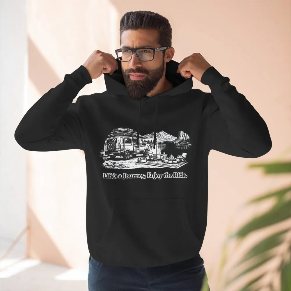 3720979226219440835_2048.jpeg Three-Panel Fleece Hoodie - "Lifes A Journey,Enjoy The Ride" Design Minimal-Line