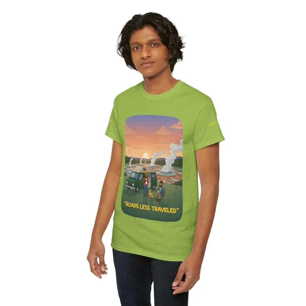 Unisex Heavy Cotton Tee — "Roads Less Traveled" Design Sitcom-Line