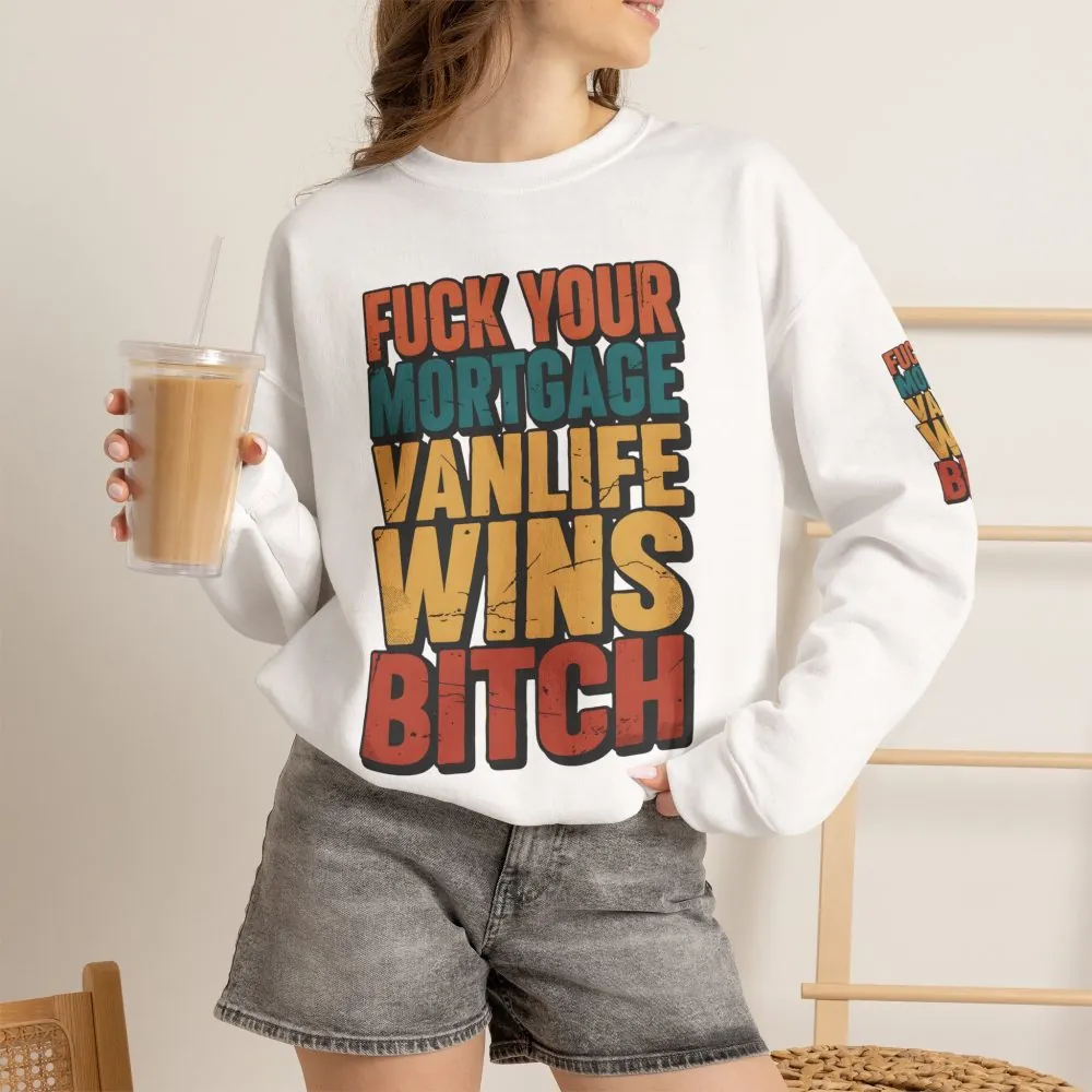 Unisex Heavy Blend™ Crewneck Sweatshirt — "Fuck Your Mortgage" Design F**K-Line