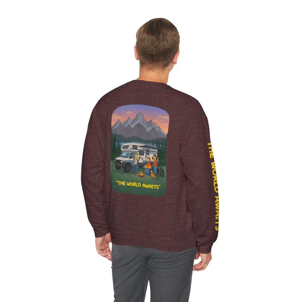 3750595153590116957_2048.jpeg Unisex Heavy Blend™ Crewneck Sweatshirt — "The World Awaits" Design Sitcom-Line