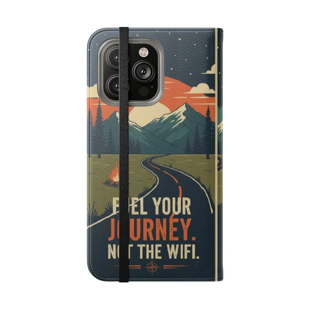 Flip Phone Case — "Fuel Your Journey, Not the Wifi" Wallet Cover