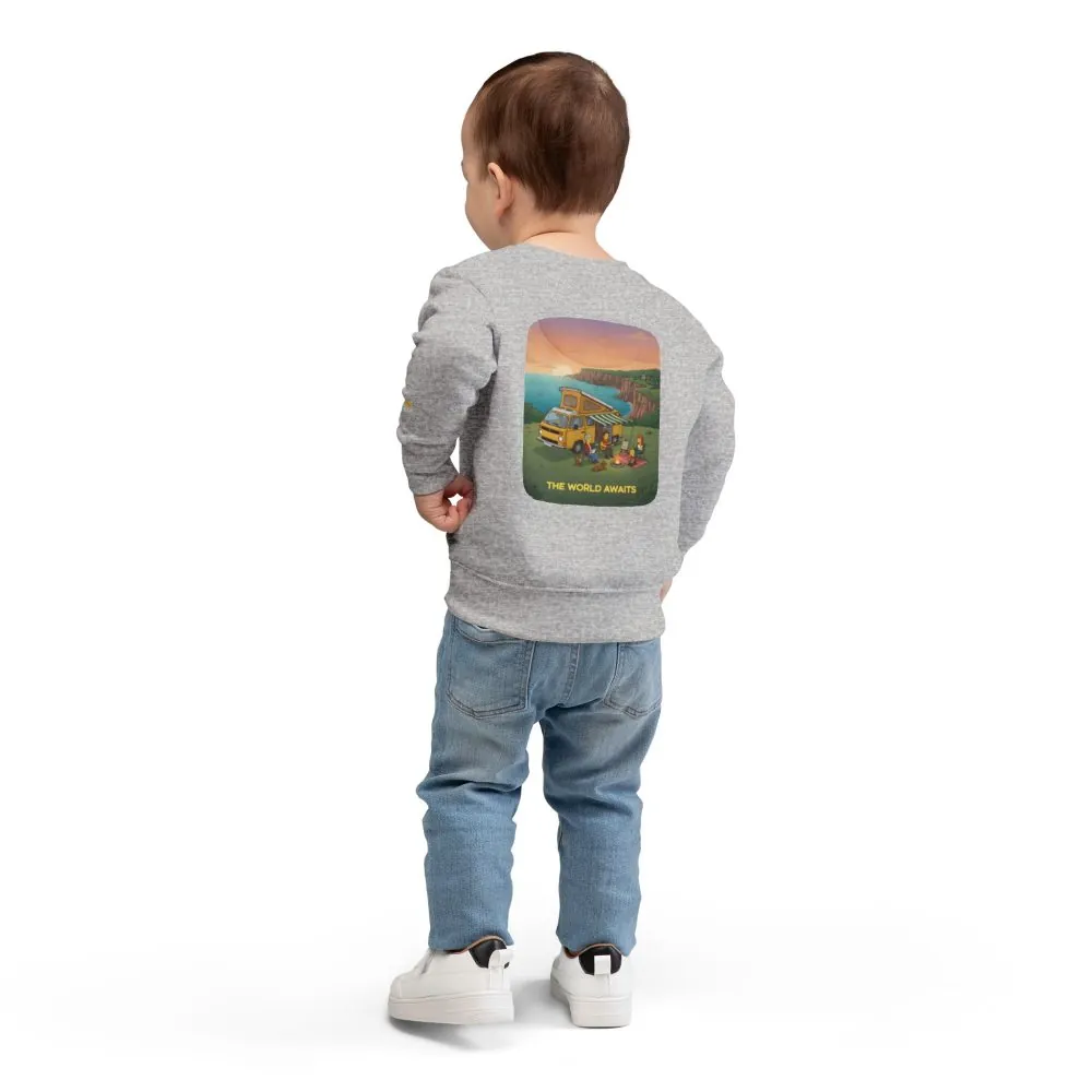 Toddler Sweatshirt - "The World Awaits" (Design Sitcom-Line)