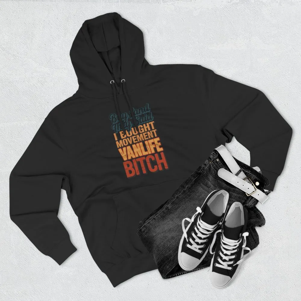 Three-Panel Fleece Hoodie - "Buy Land They Said" Design F**K-Line