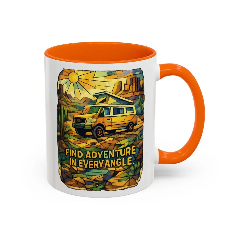 3758033635391133586_2048.jpeg Accent Coffee Mug (11, 15oz) — "Find Adventure In Every Corner" Design Cubic-Line