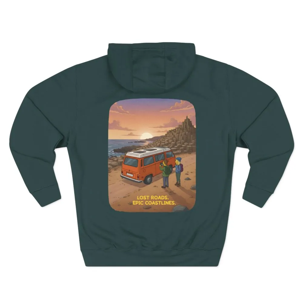 3783555837526386980_2048.jpeg Three-Panel Fleece Hoodie - "Lost Roads Epic Coastlines" Design Sitcom-Line