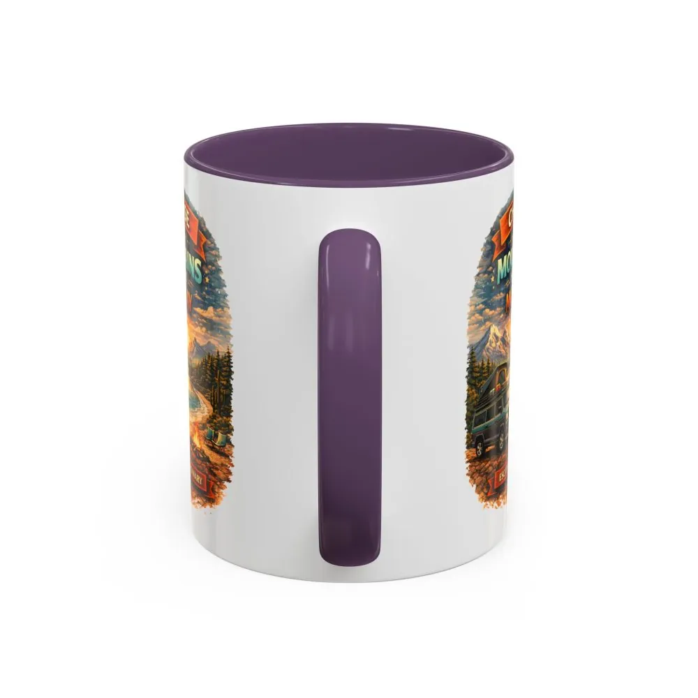 Accent Coffee Mug (11, 15oz) — "Choose The Mountens" Design Scenic-Line