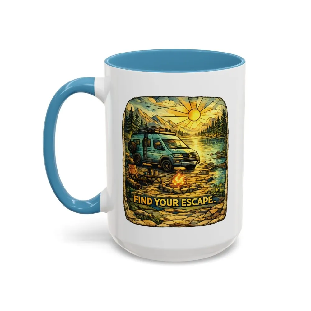 3787939530512843279_2048.jpeg Accent Coffee Mug (11, 15oz) — "Find Your Escape" Design Cubic-Line