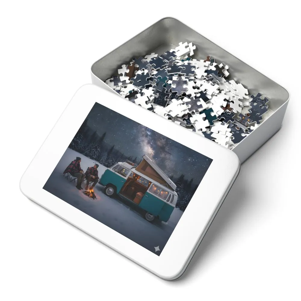 Jigsaw Puzzle with Tin — Van Life Night Sky