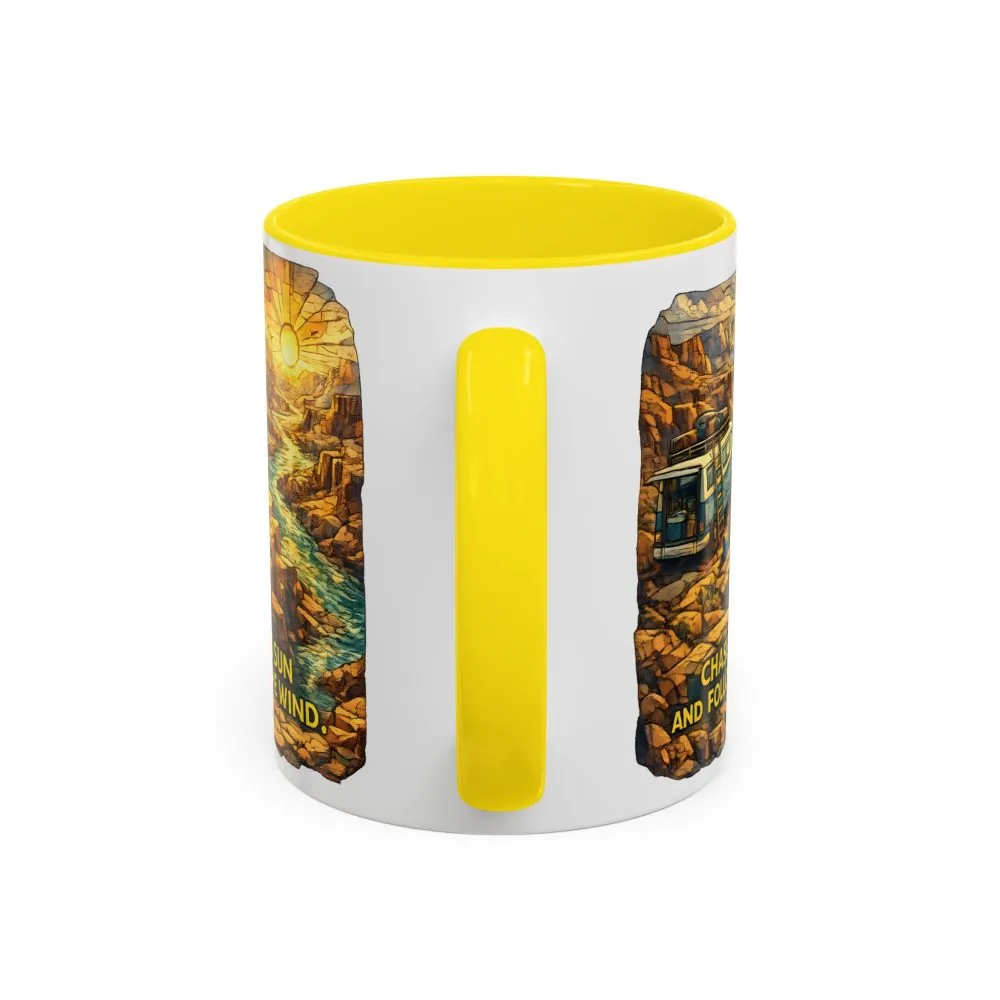 3800590518342934121_2048.jpeg Accent Coffee Mug (11, 15oz) — "Chase The Sun And Follow The Wind" Design Cubic-Line