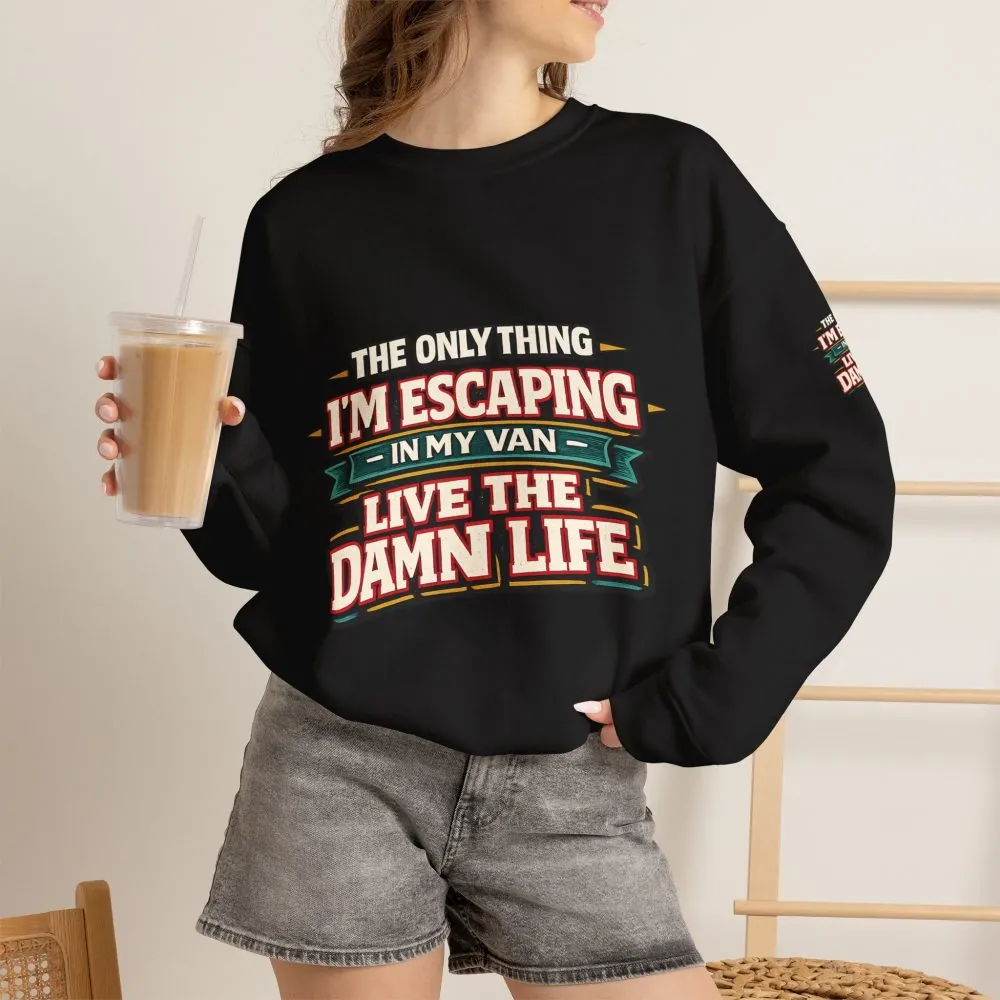 3811170564199264892_2048.jpeg Unisex Heavy Blend™ Crewneck Sweatshirt — "The Only Thing I´m Escaping" Design F**K-Line