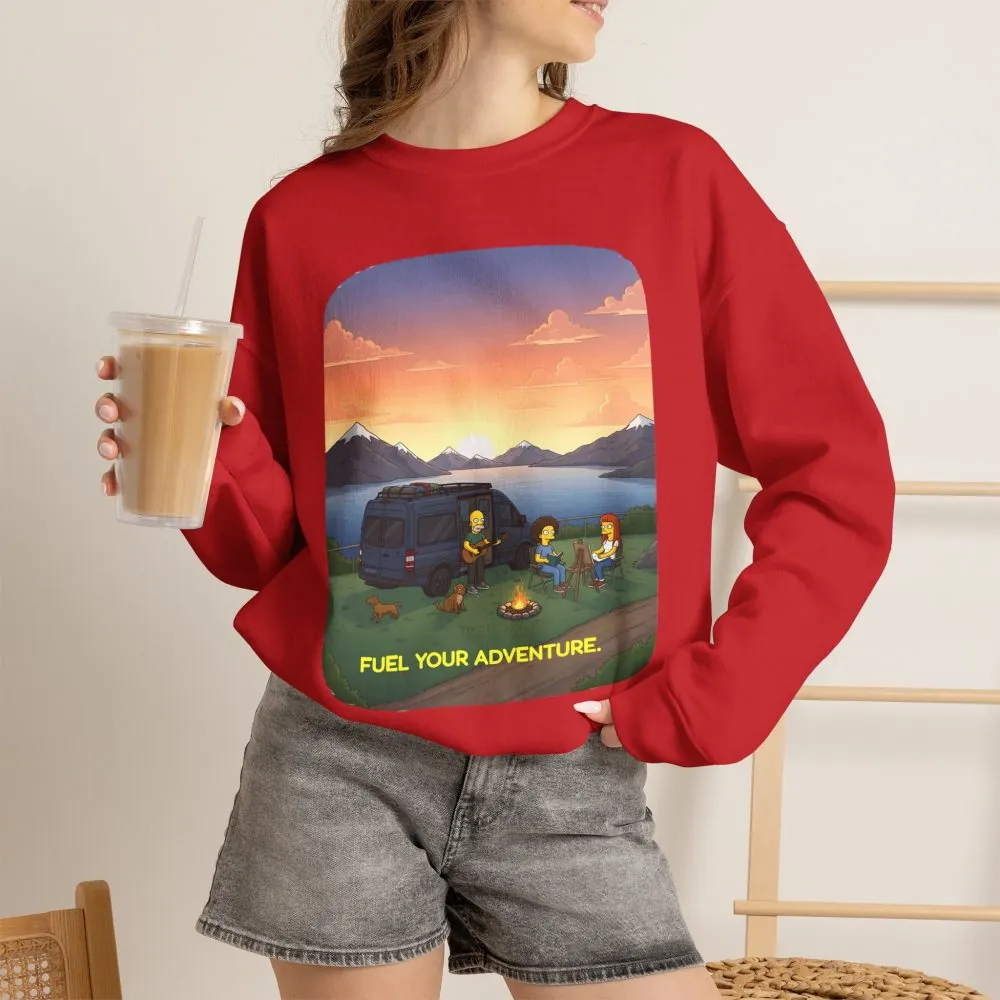 Unisex Heavy Blend™ Crewneck Sweatshirt — "Fuel Your Adventure" Design Sitcom-Line