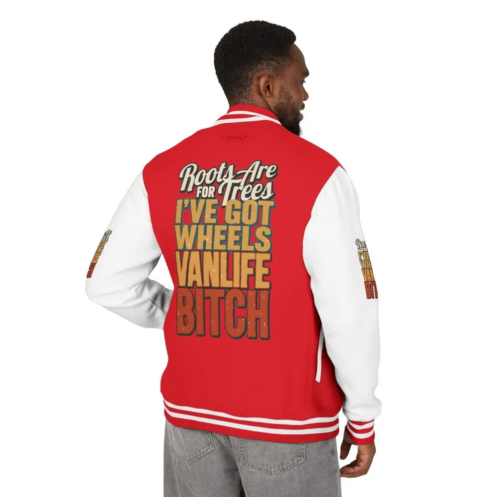 Unisex Heavyweight Letterman Jacket — "Roots Are For Trees" Design F**K-Line