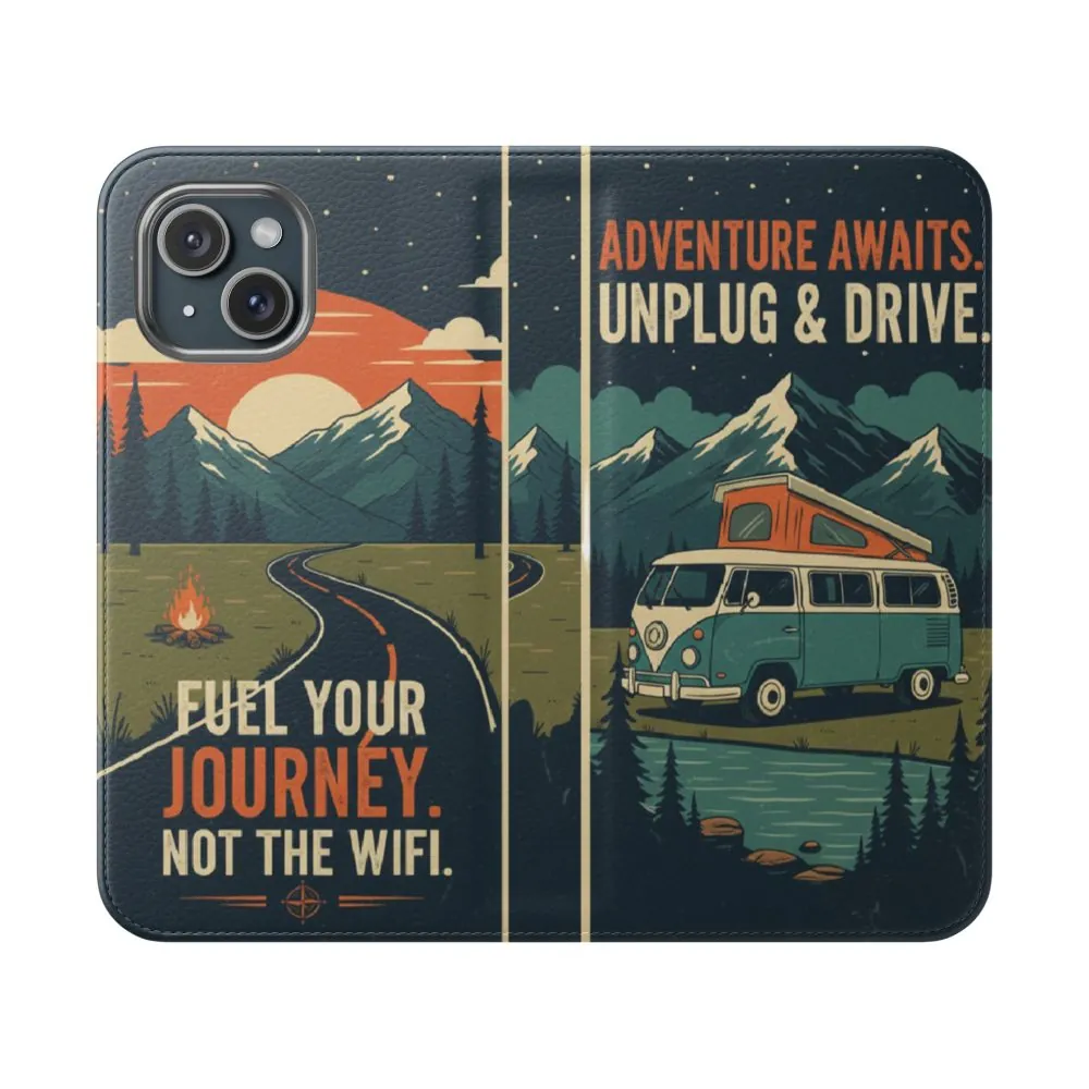 Flip Phone Case — "Fuel Your Journey, Not the Wifi" Wallet Cover
