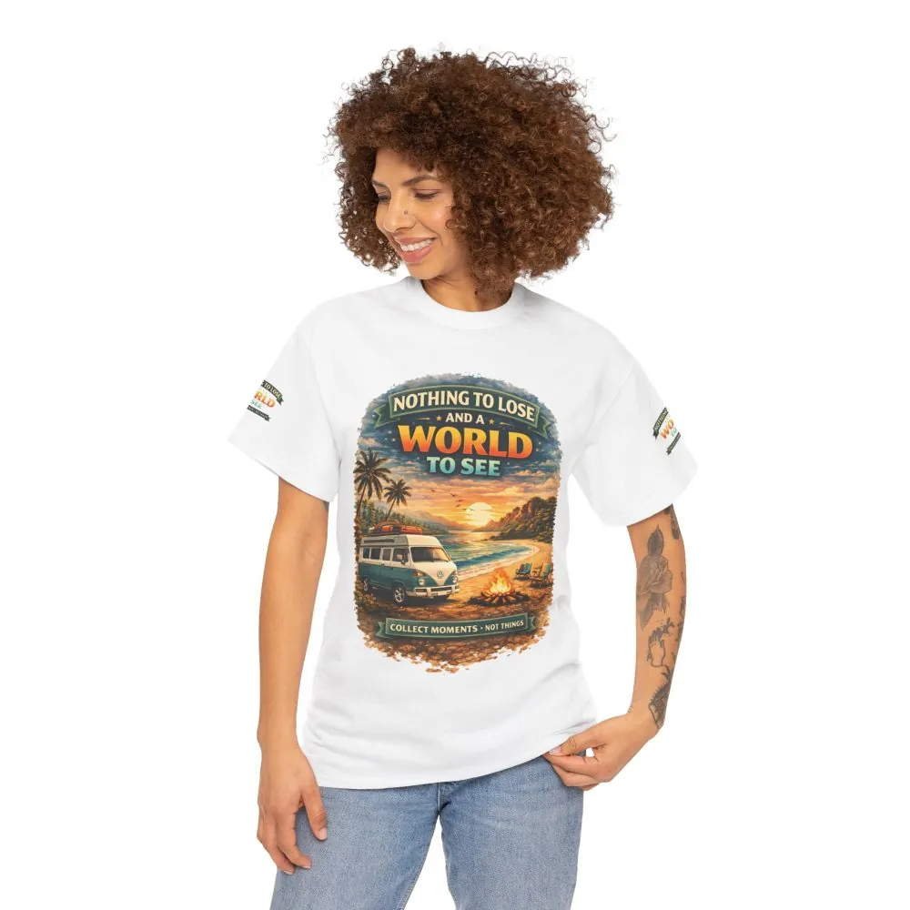 Unisex Heavy Cotton Tee — "Nothing To Lose " Design Scenic-Line