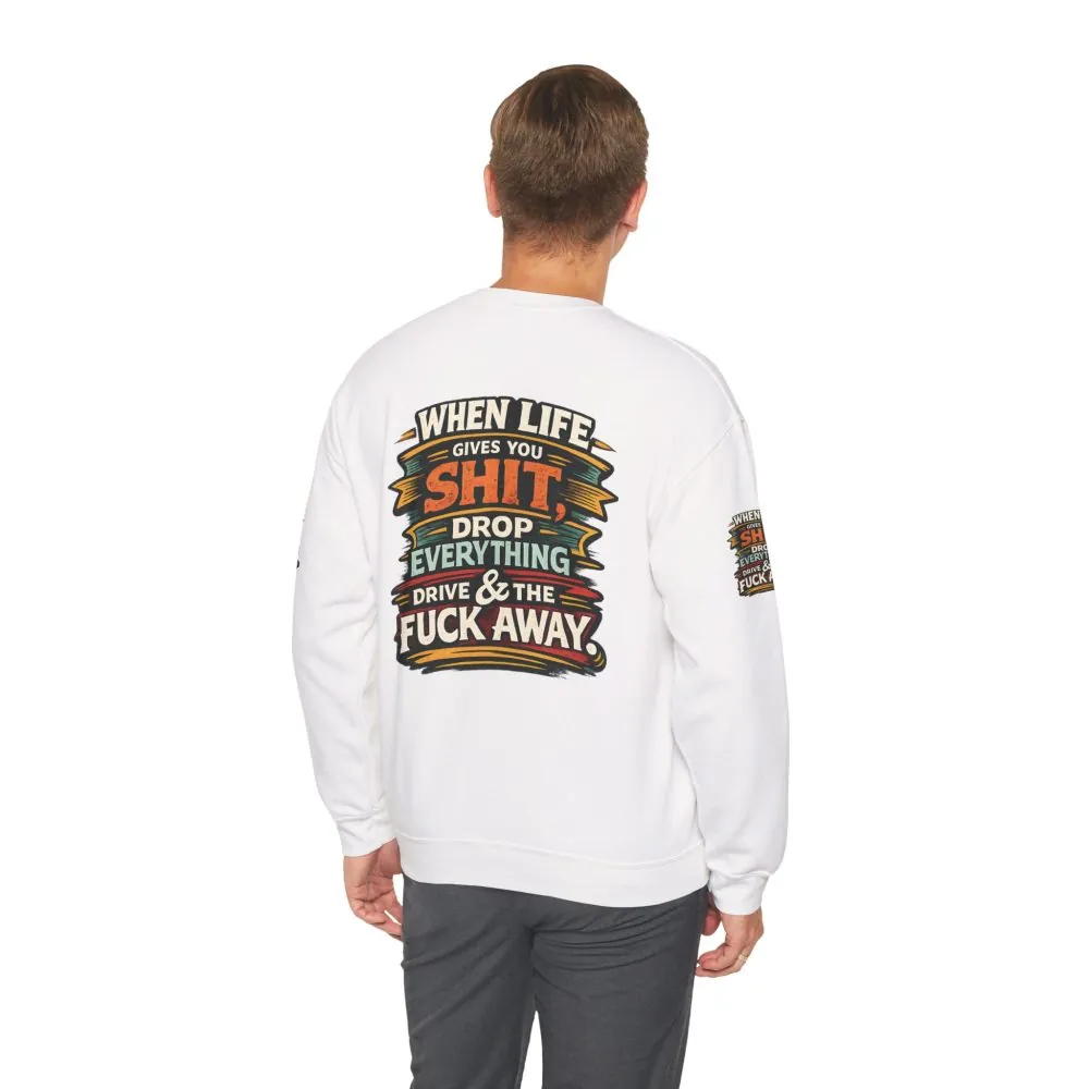 3873103122751999006_2048.jpeg Unisex Heavy Blend™ Crewneck Sweatshirt — "When Live Gives You Shit" Design F**K-Line