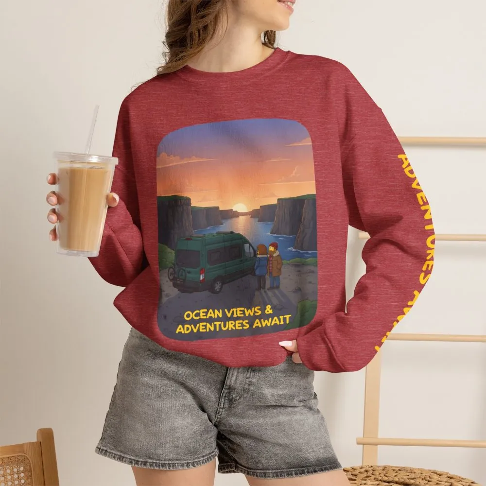 3894962499085902248_2048.jpeg Unisex Heavy Blend™ Crewneck Sweatshirt — "Ocean Views-Adventures Awaits" Design Sitcom-Line