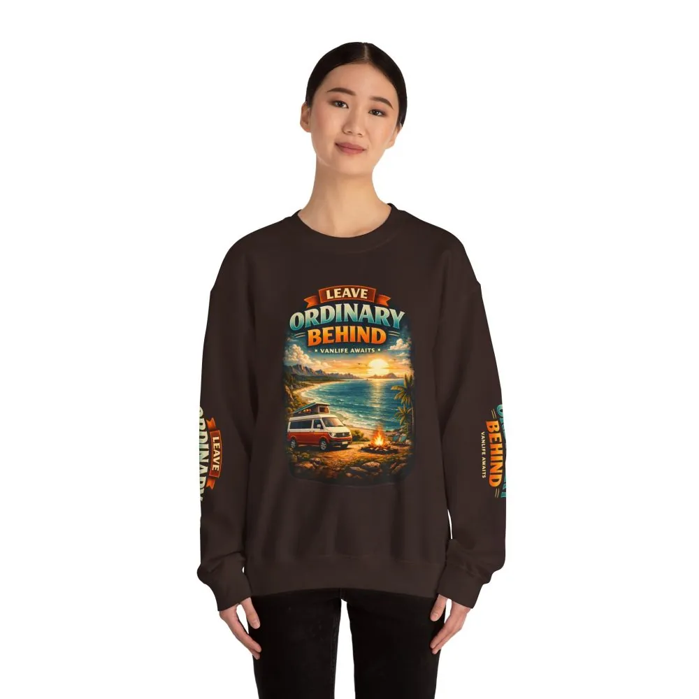 Unisex Heavy Blend™ Crewneck Sweatshirt — "Leave Ordinary Behind" Design Scenic-Line