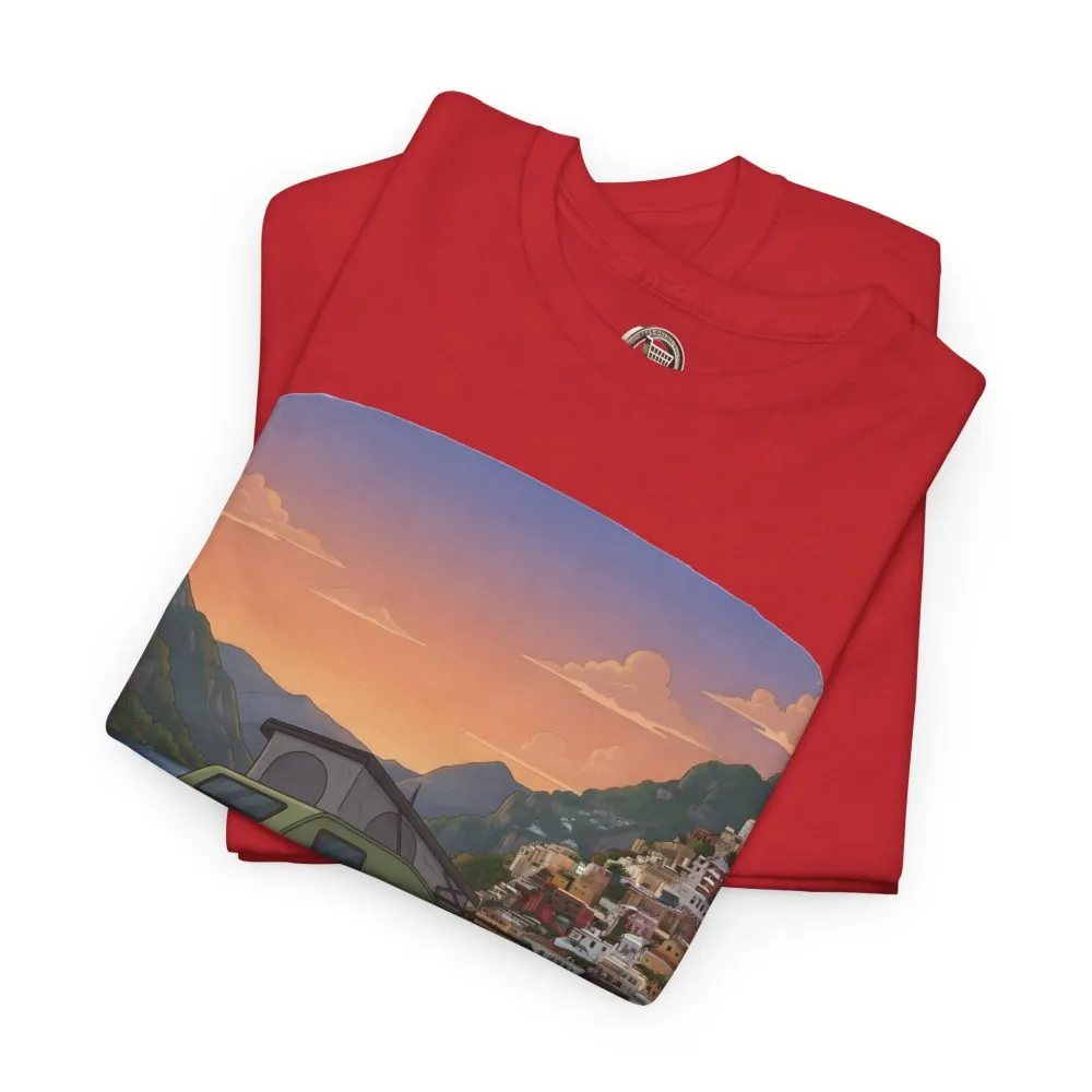 3916204840103524004_2048.jpeg Unisex Heavy Cotton Tee — "Mountain Air And Alpine Adventure" Design Sitcom-Line