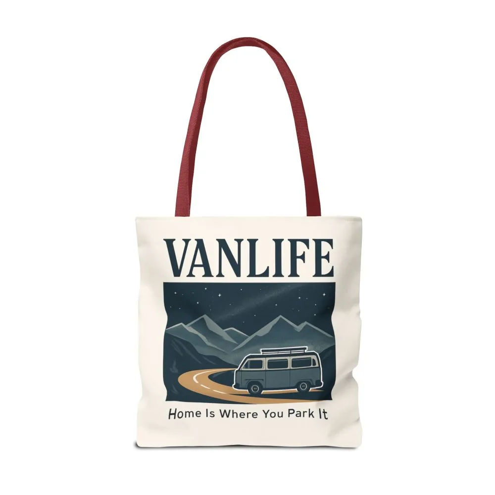 Vanlife Tote Bag — "Vanlife - Home Is Where You Park It" Campervan Beach/Adventure Tote
