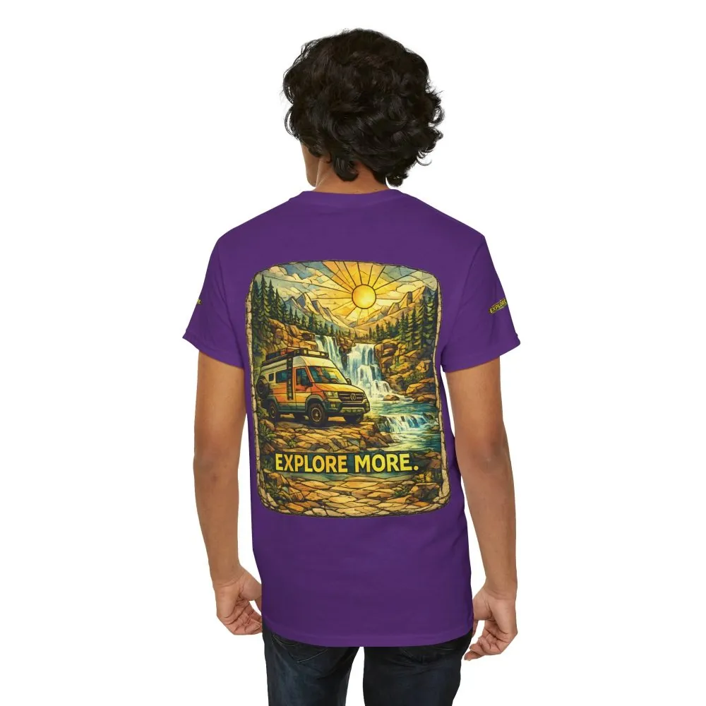 Unisex Heavy Cotton Tee — "Explore More" Design Cubic-Line