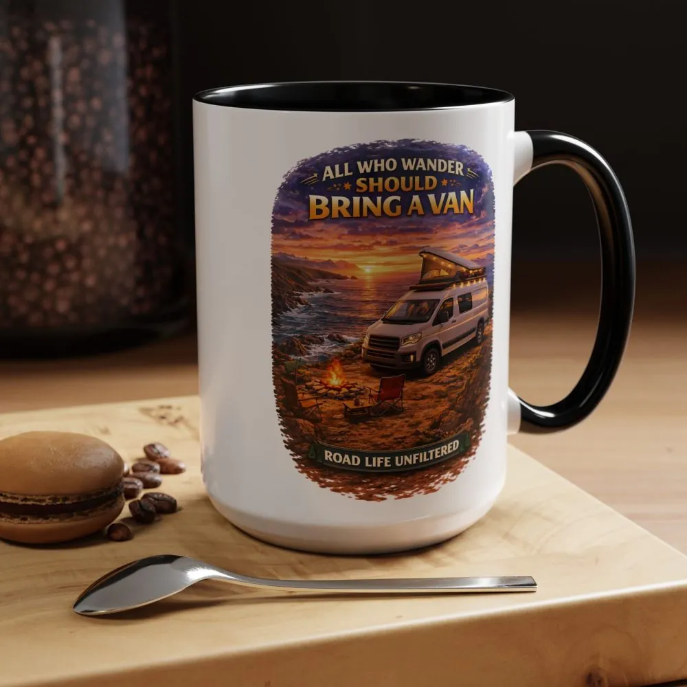 3958276980957822102_2048.jpeg Accent Coffee Mug (11, 15oz) — "All Who wander Should Bring A Van" Design Scenic-Line