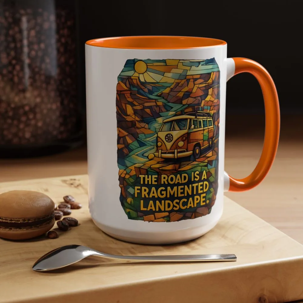 3960712843409883403_2048.jpeg Accent Coffee Mug (11, 15oz) — "The Road Is A Fragmented Landscape" Design Cubic-Line