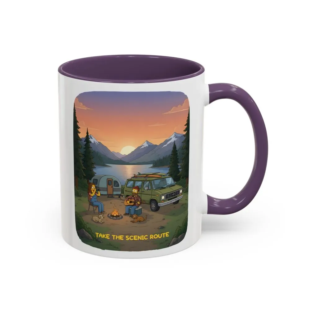 3961160341623939086_2048.jpeg Accent Coffee Mug (11, 15oz) — "Take The Scenic Route" Design Sitcom-Line