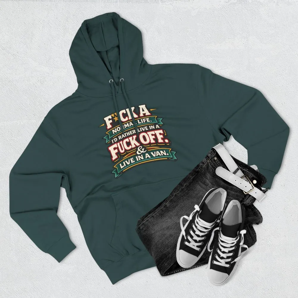 3978530097634981613_2048.jpeg Three-Panel Fleece Hoodie - "Fuck A Normal Life" Design F**K-Line
