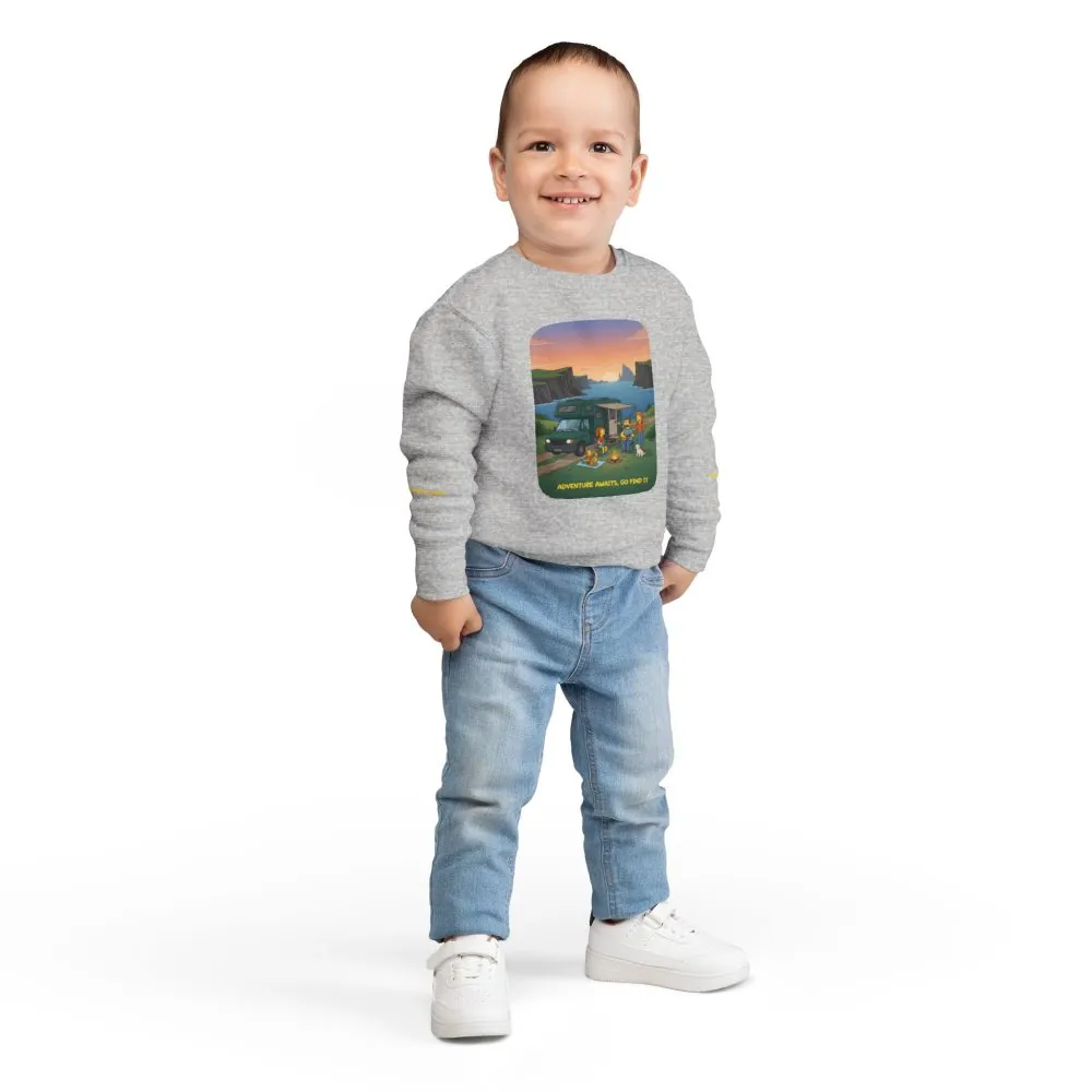 Toddler Sweatshirt - "Adventure Awaits-Go Find It" (Design Sitcom-Line)