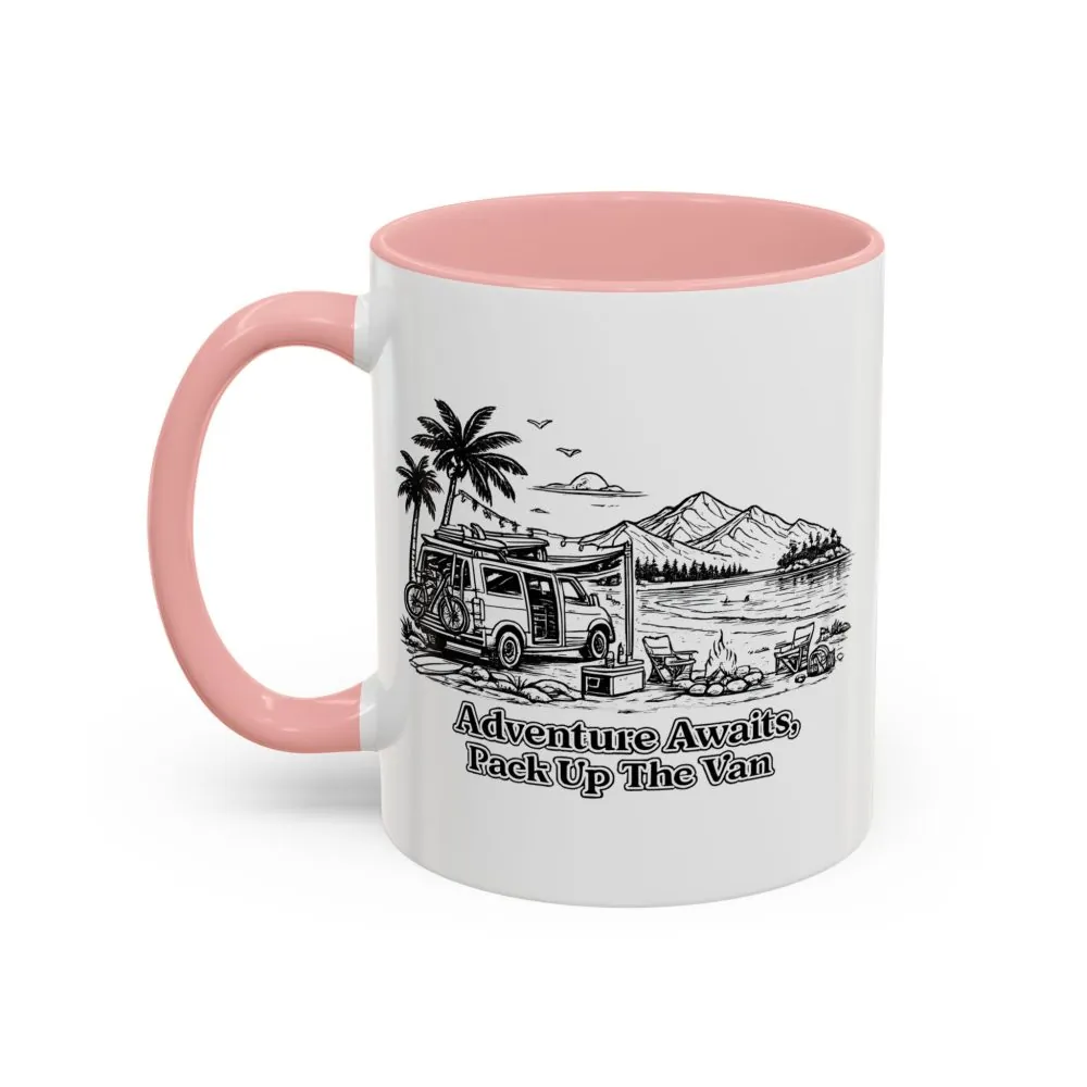 3993462045463962864_2048.jpeg Accent Coffee Mug (11, 15oz) — "Adventure Awaits,Pack Up The Van" Design Minimal-Line