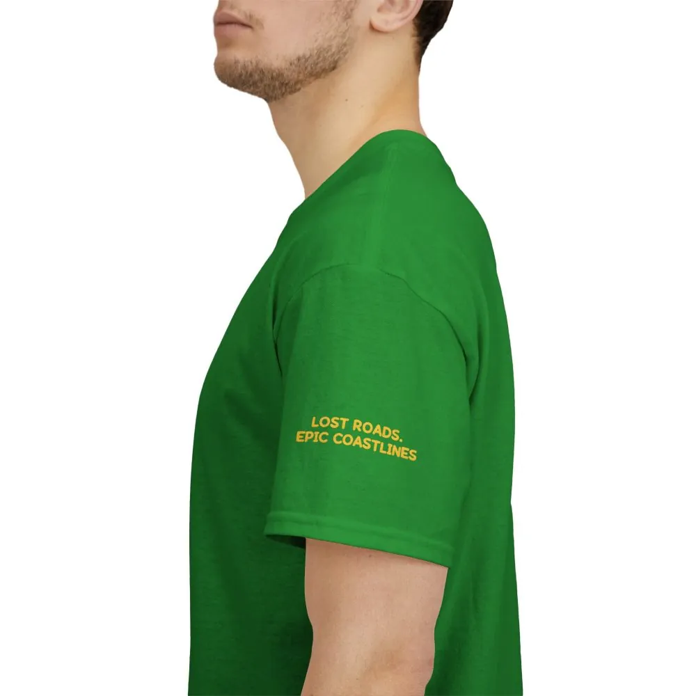 Unisex Heavy Cotton Tee — "Lost Roads Epic Coastlines" Design Sitcom-Line