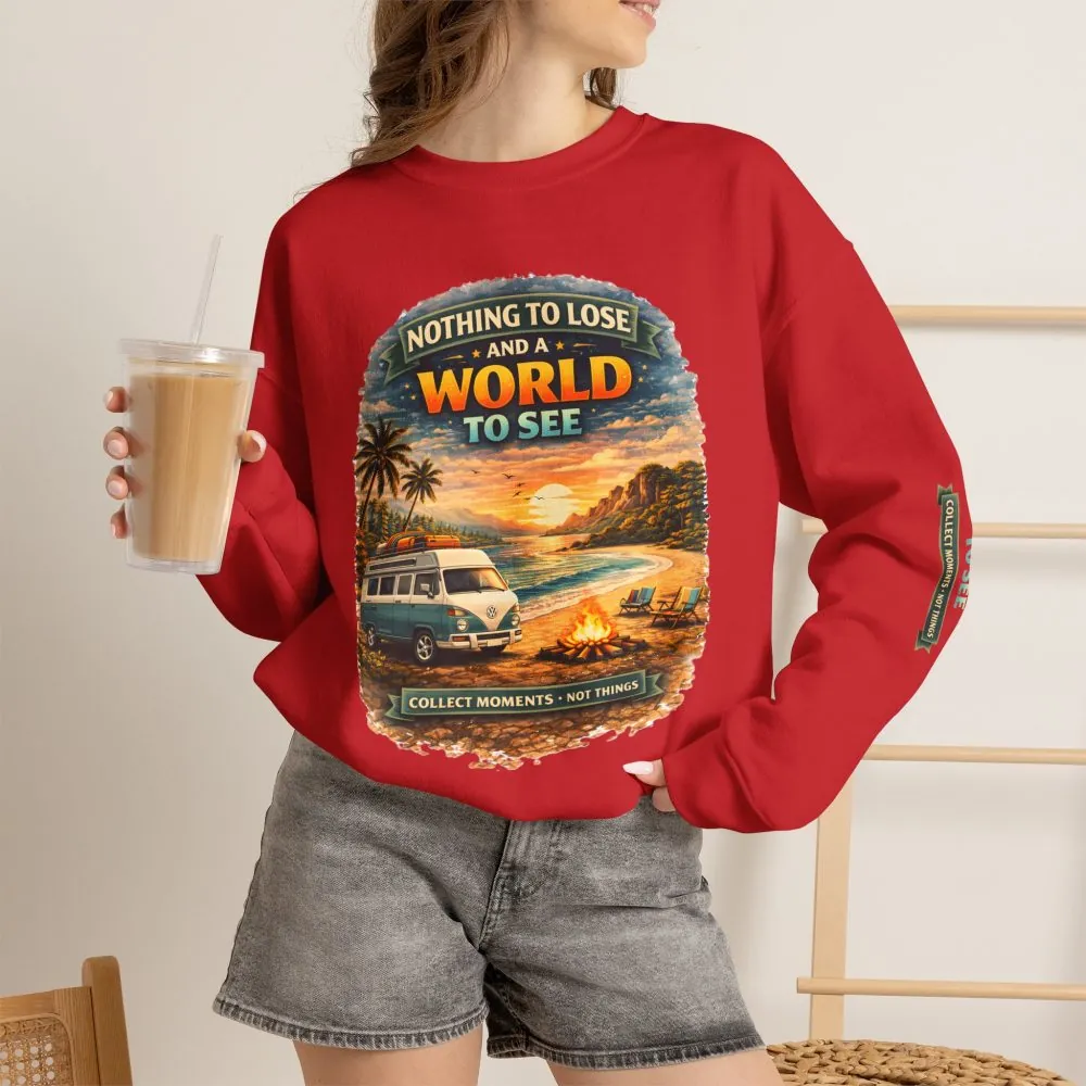 Unisex Heavy Blend™ Crewneck Sweatshirt — "Nothing To Lose" Design Scenic-Line