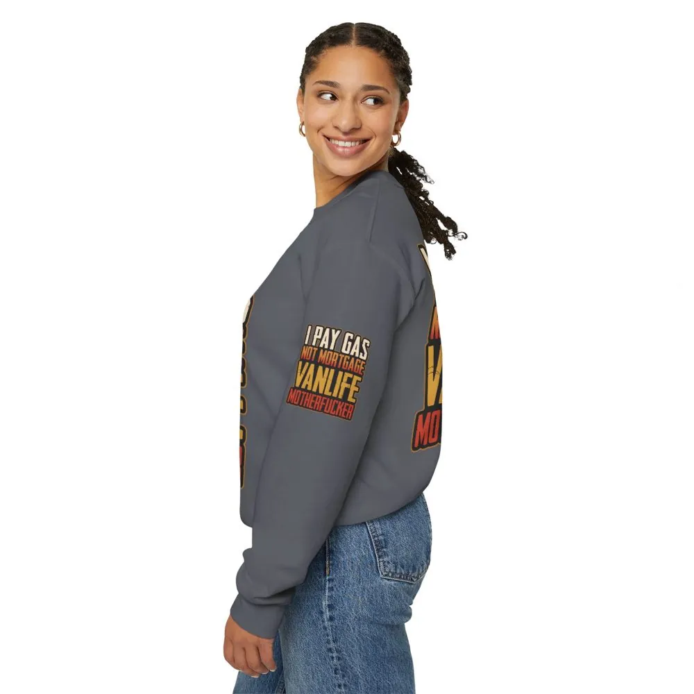 Unisex Heavy Blend™ Crewneck Sweatshirt — "I Pay Gas Not Mortgage" Design F**K-Line
