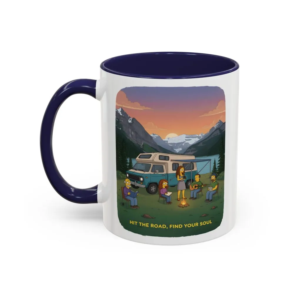 Accent Coffee Mug (11, 15oz) — "Hit The Road-Find Your Soul" Design Sitcom-Line
