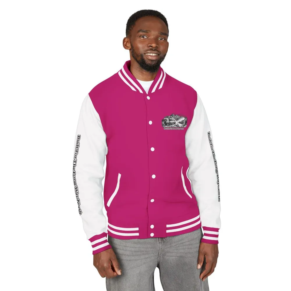 Unisex Heavyweight Letterman Jacket — "Built For The Long Way North" Travel Varsity Coat