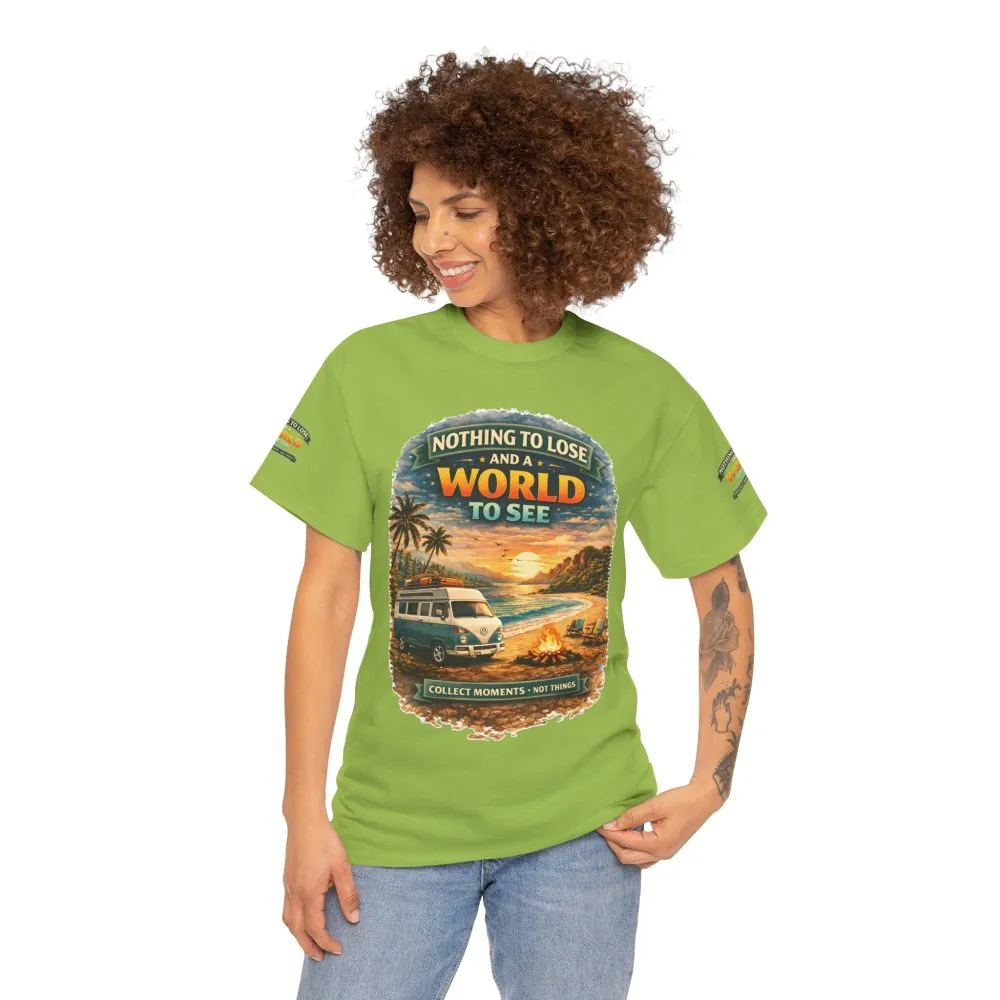 Unisex Heavy Cotton Tee — "Nothing To Lose " Design Scenic-Line