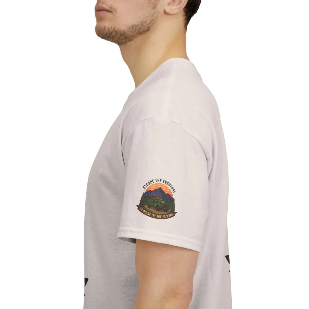 Unisex Heavy Cotton Tee — "Go Where the WiFi Is Weak" Adventure Shirt