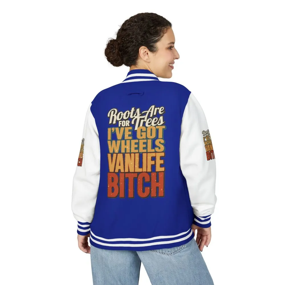 Unisex Heavyweight Letterman Jacket — "Roots Are For Trees" Design F**K-Line