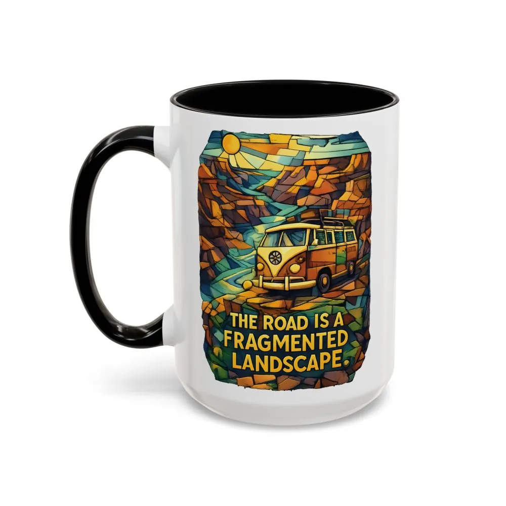 4046802560275419393_2048.jpeg Accent Coffee Mug (11, 15oz) — "The Road Is A Fragmented Landscape" Design Cubic-Line