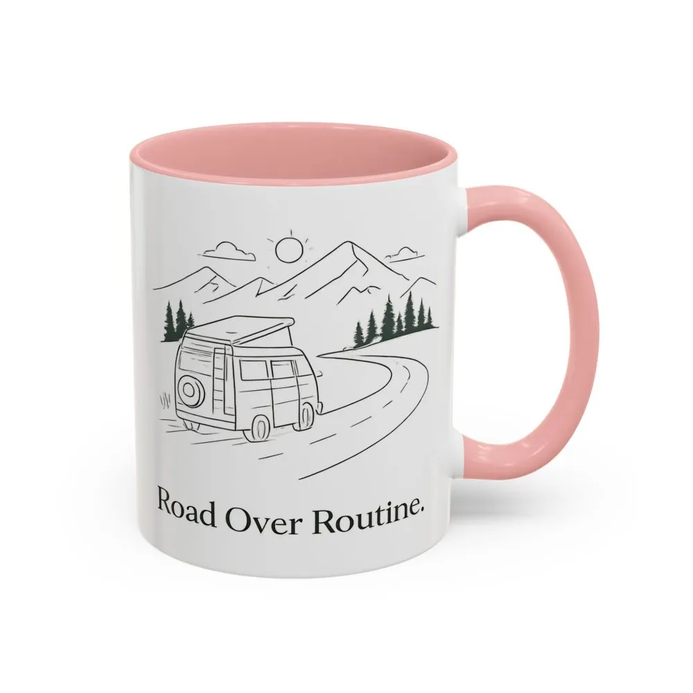 4054417157740507783_2048.jpeg Accent Coffee Mug (11, 15oz) — "Road Over Routine" Design Minimal-Line