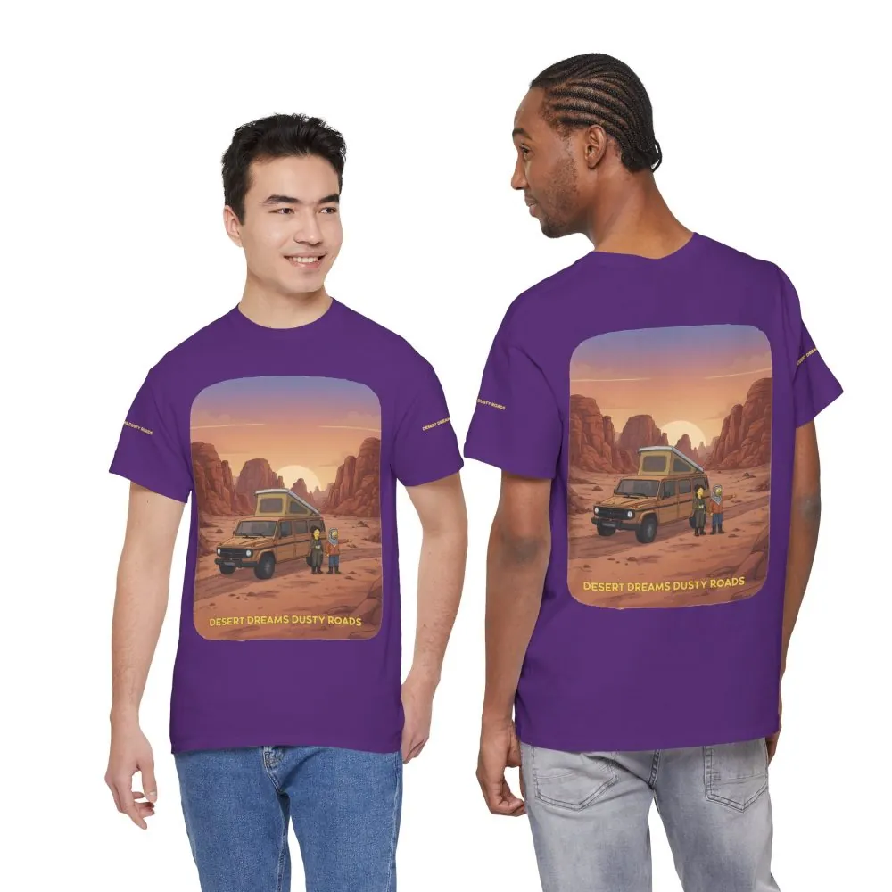 Unisex Heavy Cotton Tee — "Desert Dreams Dusty Roads" Design Sitcom-Line