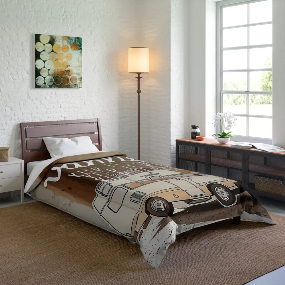 Comforter - "Vanlife: Keep It Simple, Keep It Wild, Keep It Free" Camper Bedding