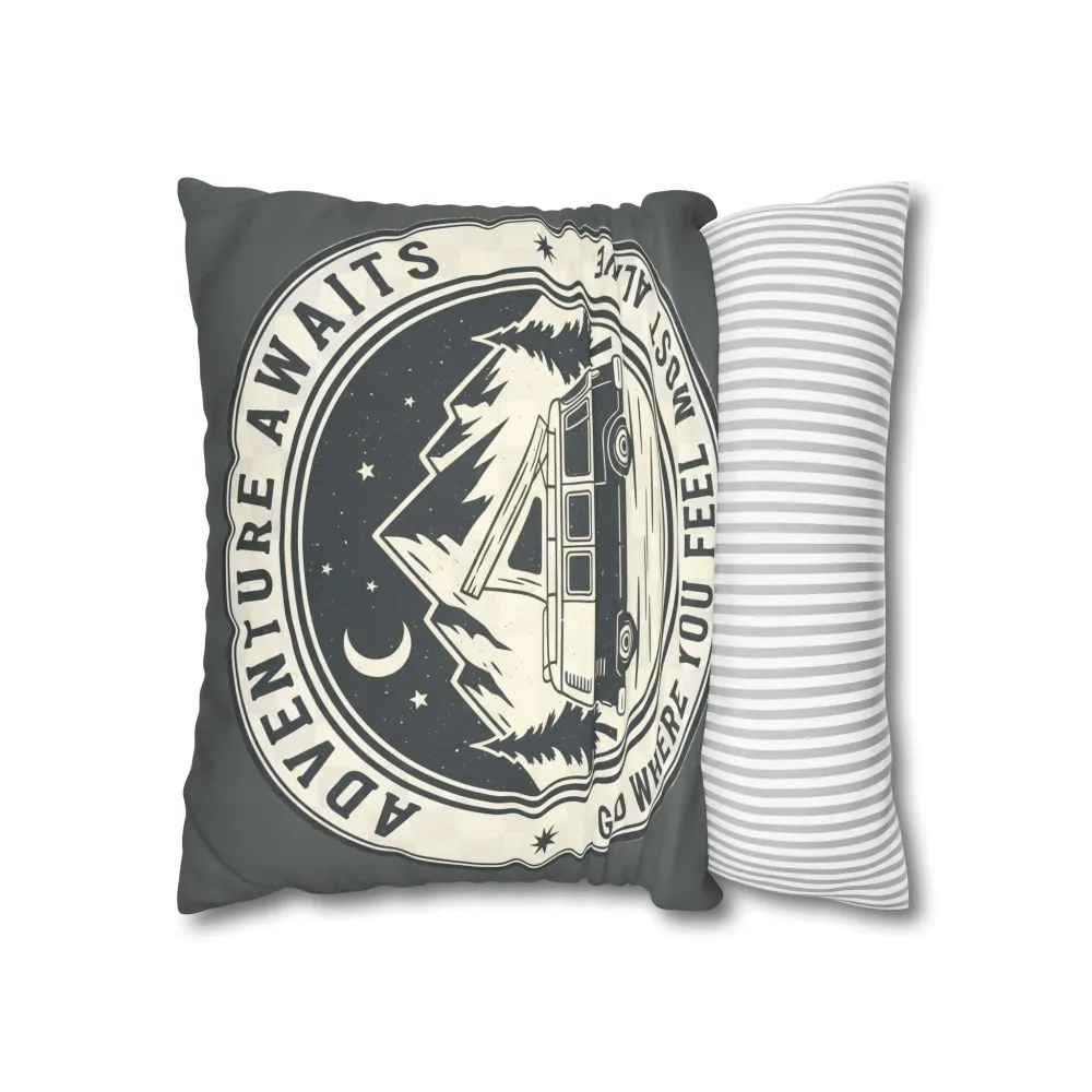 407739382939432259_2048.jpeg Pillowcase — "Adventure Awaits-Go Where You Feel Most Alive" Faux Suede Travel Throw Pillow Cover